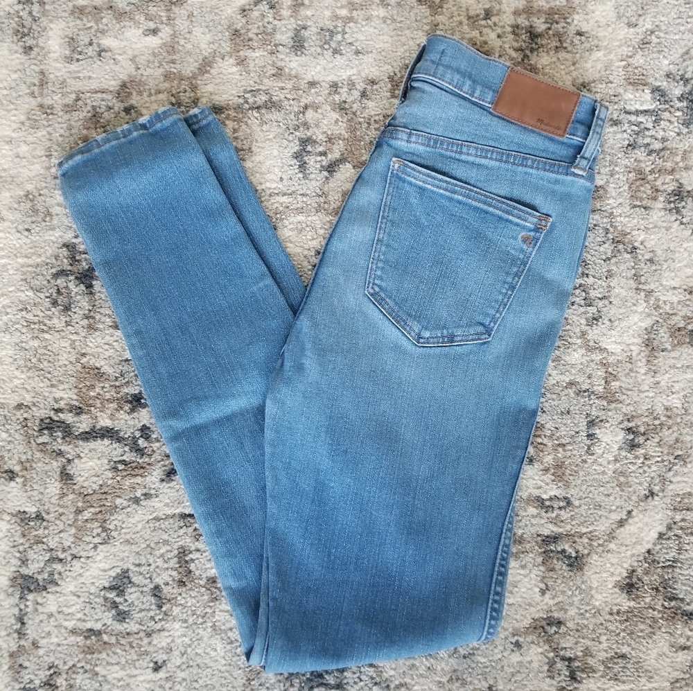 Madewell 10” High riser skinny light wash jeans 27